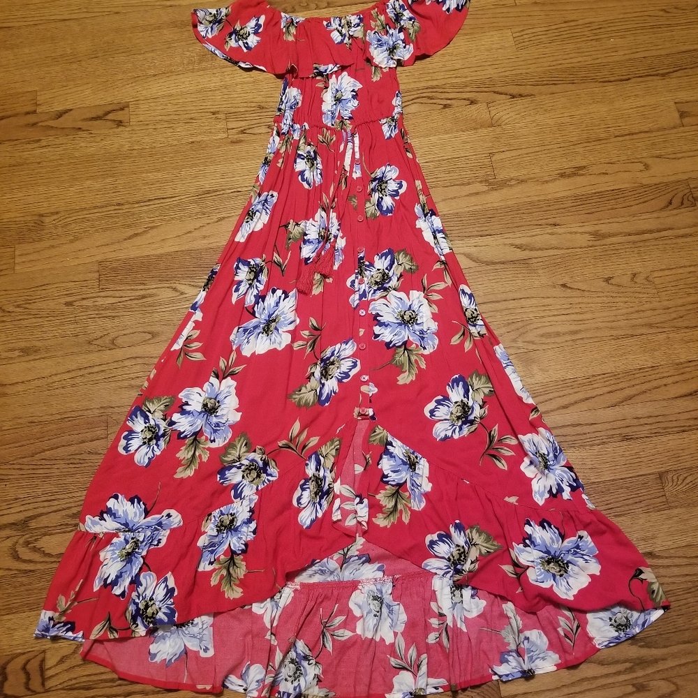 Red floral maxi dress - Picture 9 of 16